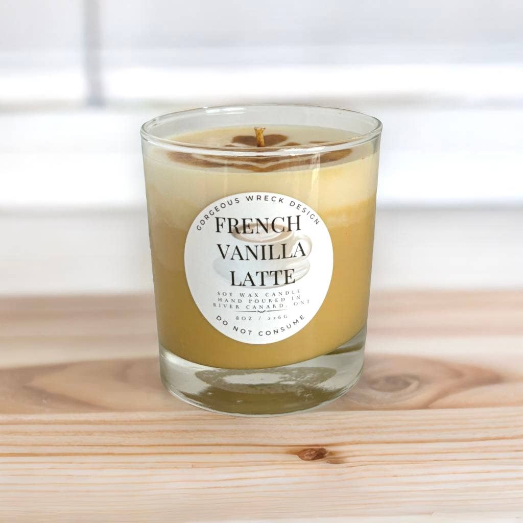 French Vanilla Latte Dessert Candle .