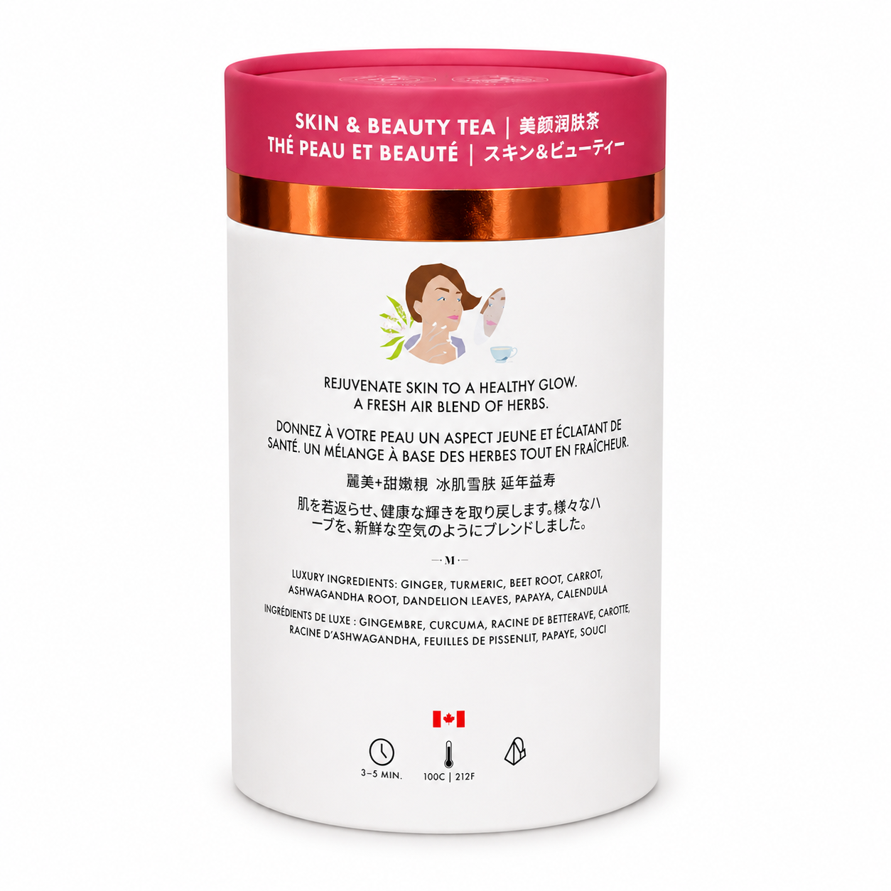 Skin & Beauty Luxury Herbal Tea | Canadian | 12/24 Tea Bags: Large