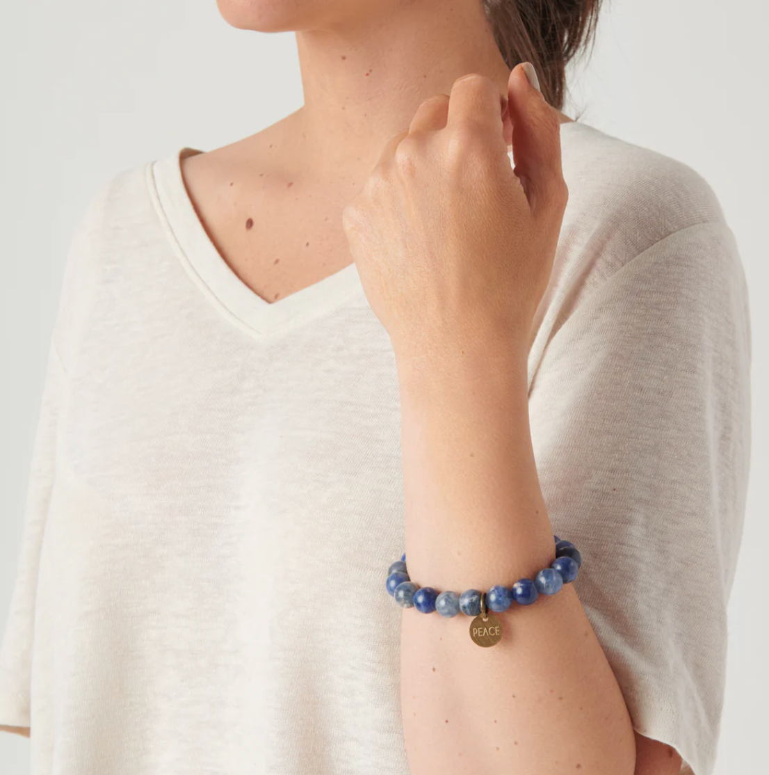 Blue Peace Serenity Stone Bracelet: PEACE