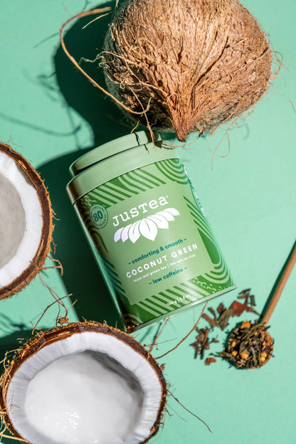 Coconut Green Tin & Spoon - Organic, Fair-Trade, Green Tea