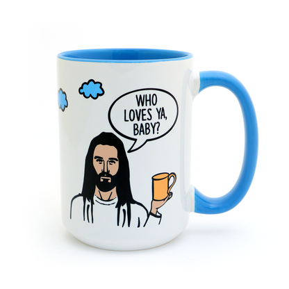 Jesus Mug - Who Loves Ya Baby 15 oz