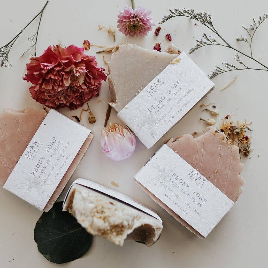 Peony Soap Bar: Floral Collection - Made in Canada