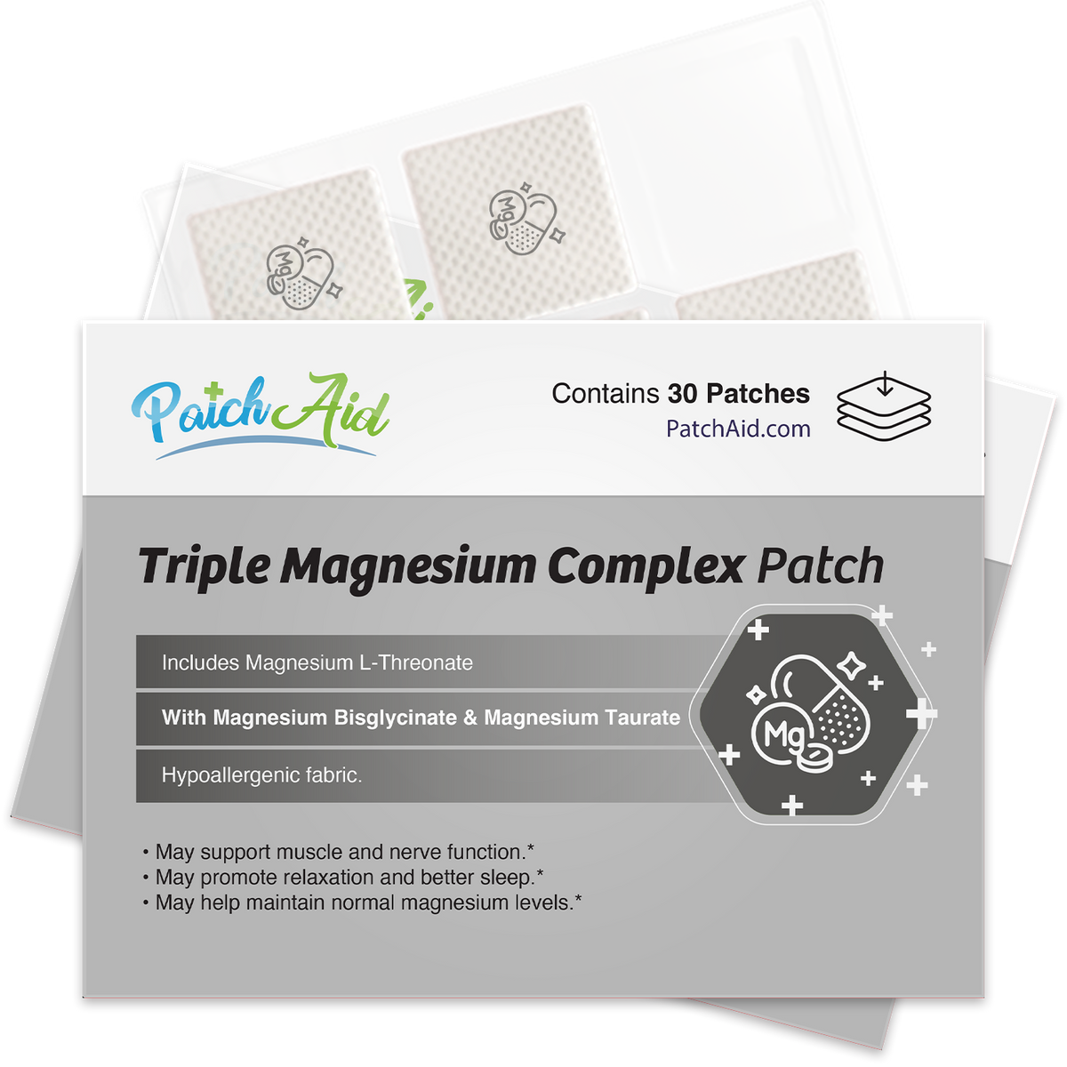 Triple Magnesium Complex Patch - Relaxation & Muscle Support: 1-Pack
