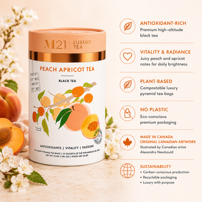 Peach Apricot Luxury Tea | Canadian | 24 Tea Bags