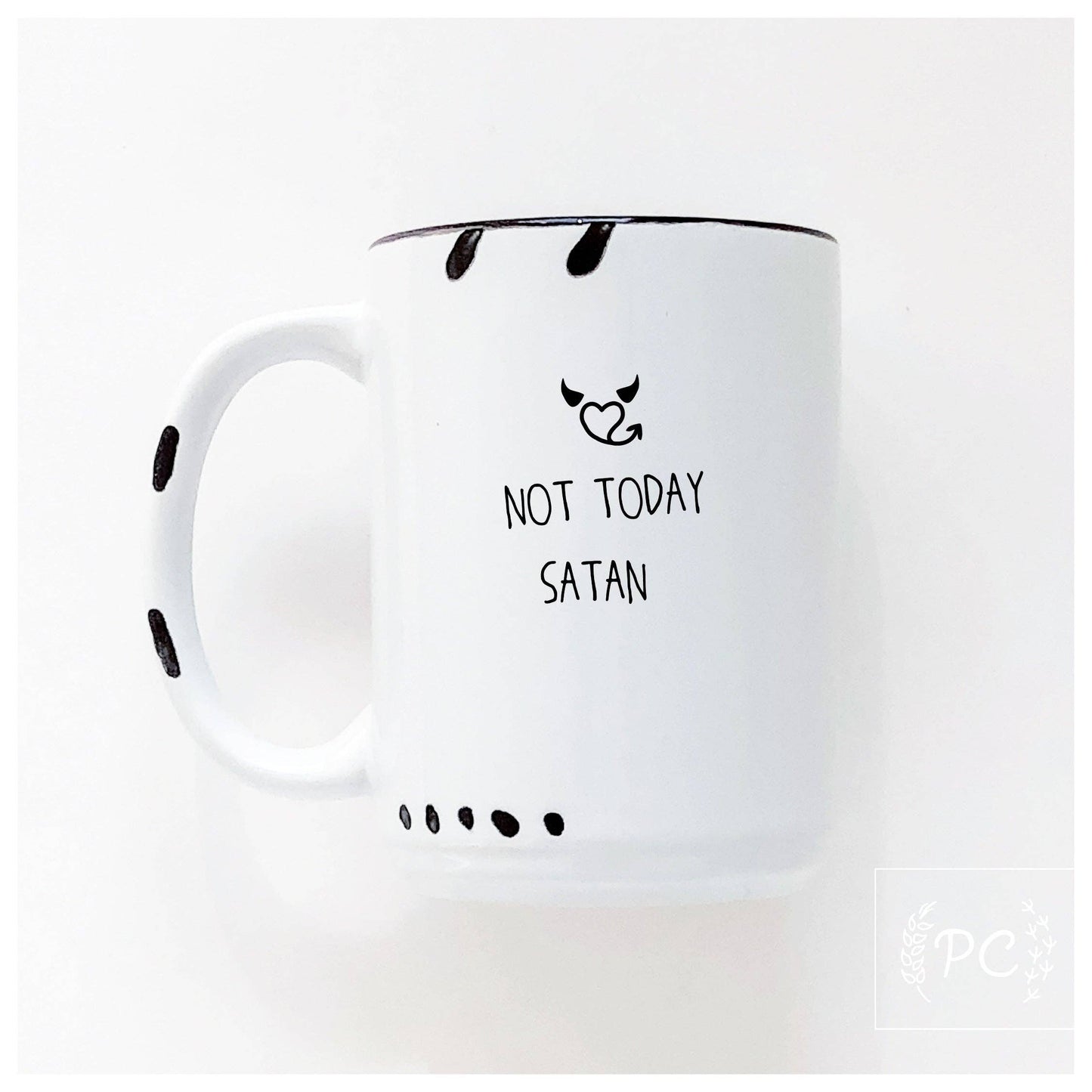 Not today satan | ceramic mug: Blue