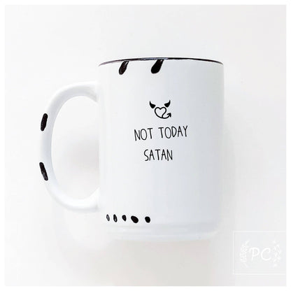 Not today satan | ceramic mug: Blue