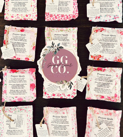 Floral Pink Pocket Prayer Quilt: Square