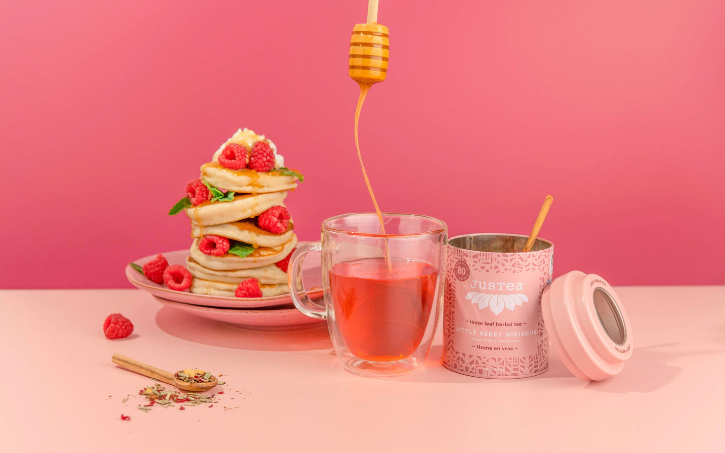 Little Berry Hibiscus Tin & Spoon - Organic, Fair Herbal Tea