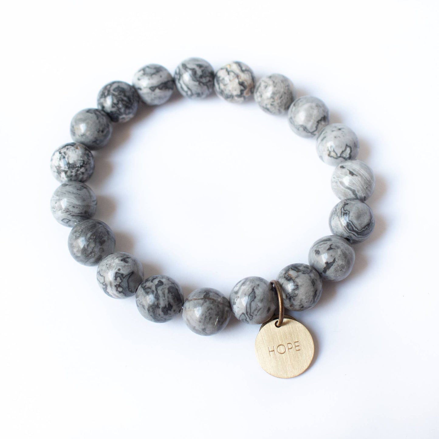 Gray Hope Serenity Stone Bracelet: HOPE