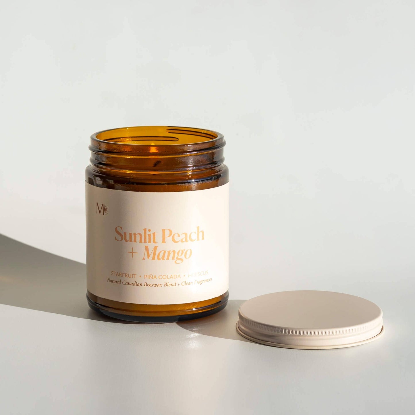 Sunlit Peach + Mango | Canadian Beeswax Candle