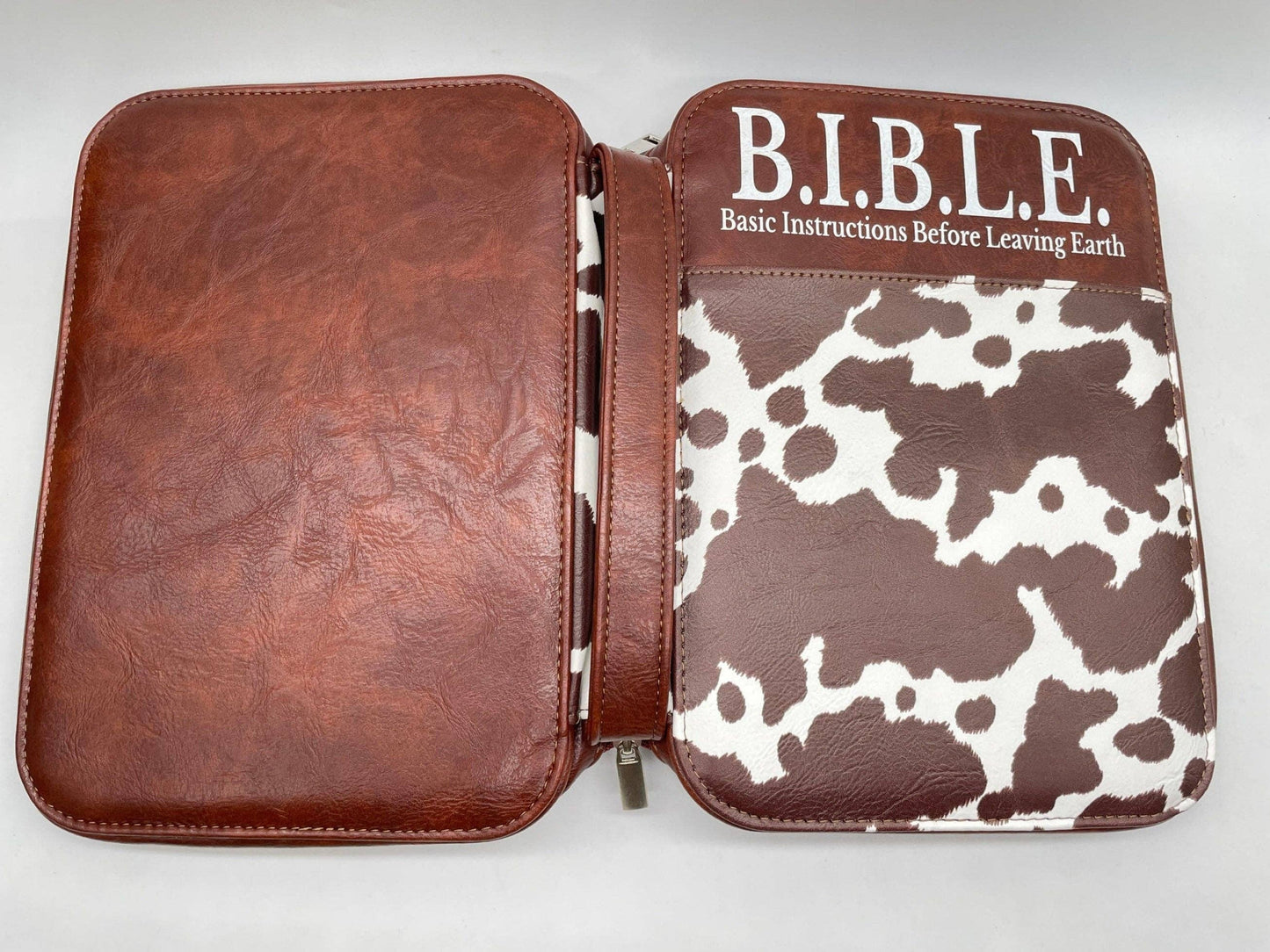 Cow Print Bible Case: Brown