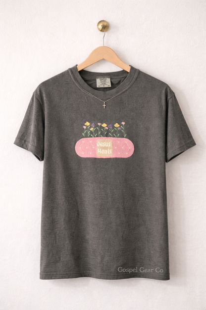 Jesus Heals Embroidered Shirt: L / Crewneck Sweatshirt