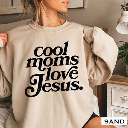 Cool Moms Love Jesus Graphic Shirt : L / Long Sleeve Tee