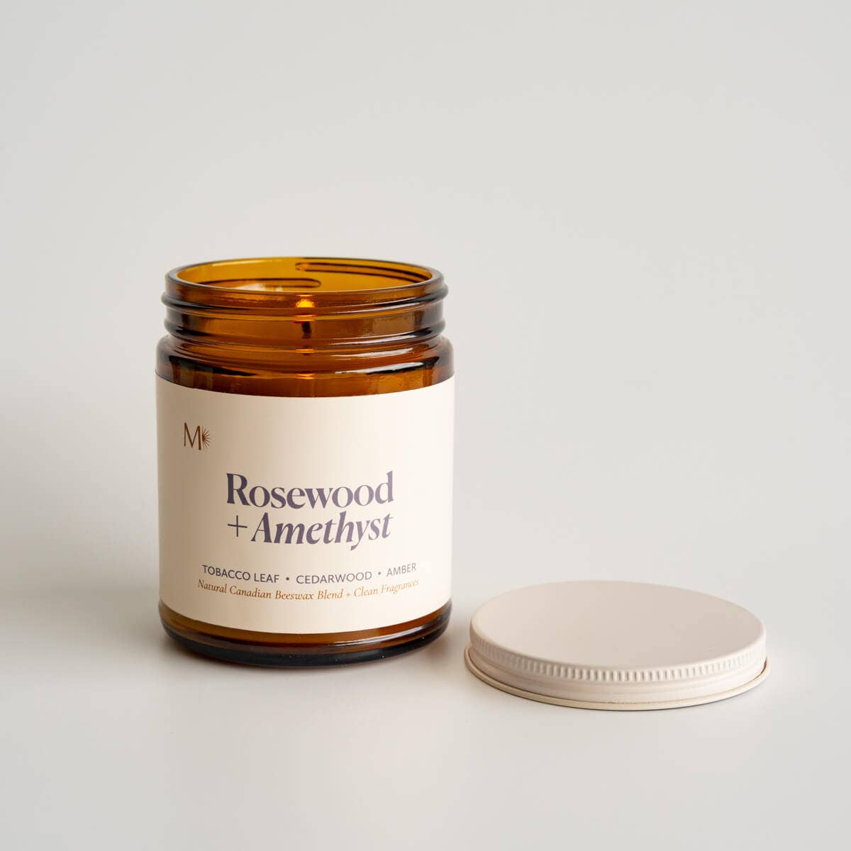 Rosewood + Amethyst | Canadian Beeswax Candle