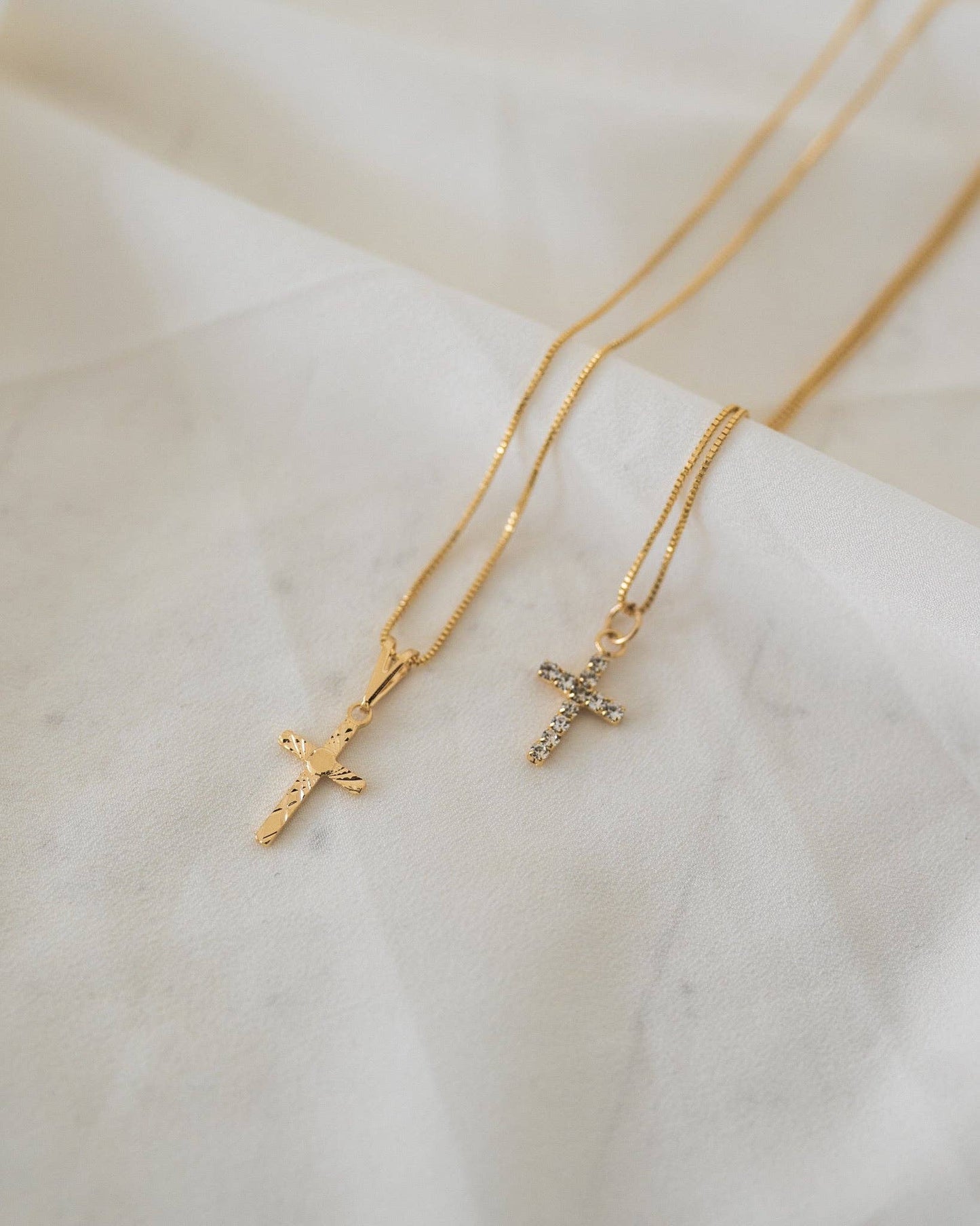 Etched Cross Necklace