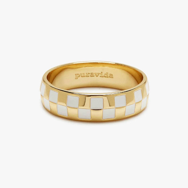 Checkerboard Ring - Gold
