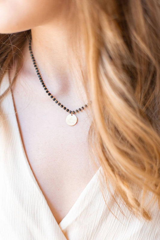 Black Brave Serenity Stone Necklace: BRAVE