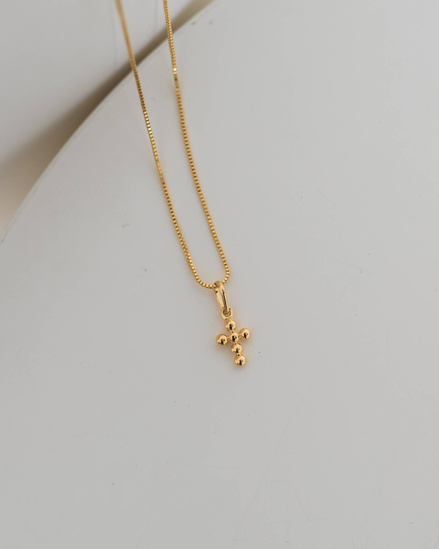 Mini Dot  Cross Necklace: 18