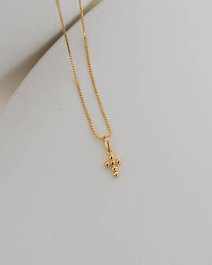 Mini Dot  Cross Necklace: 18
