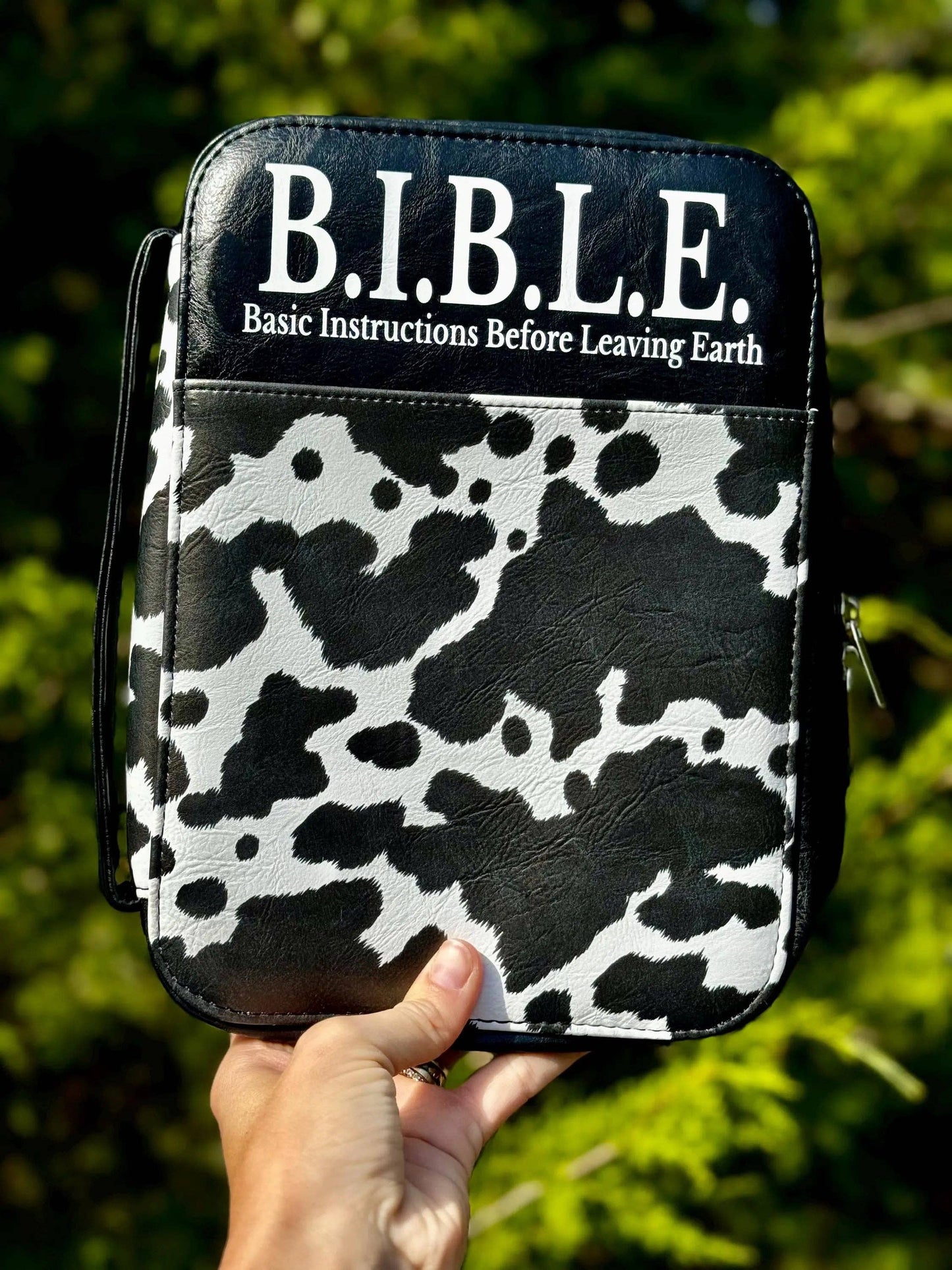Cow Print Bible Case: Brown