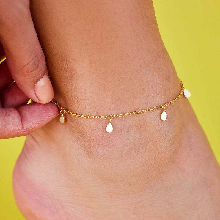 Teardrop Charm Chain Anklet