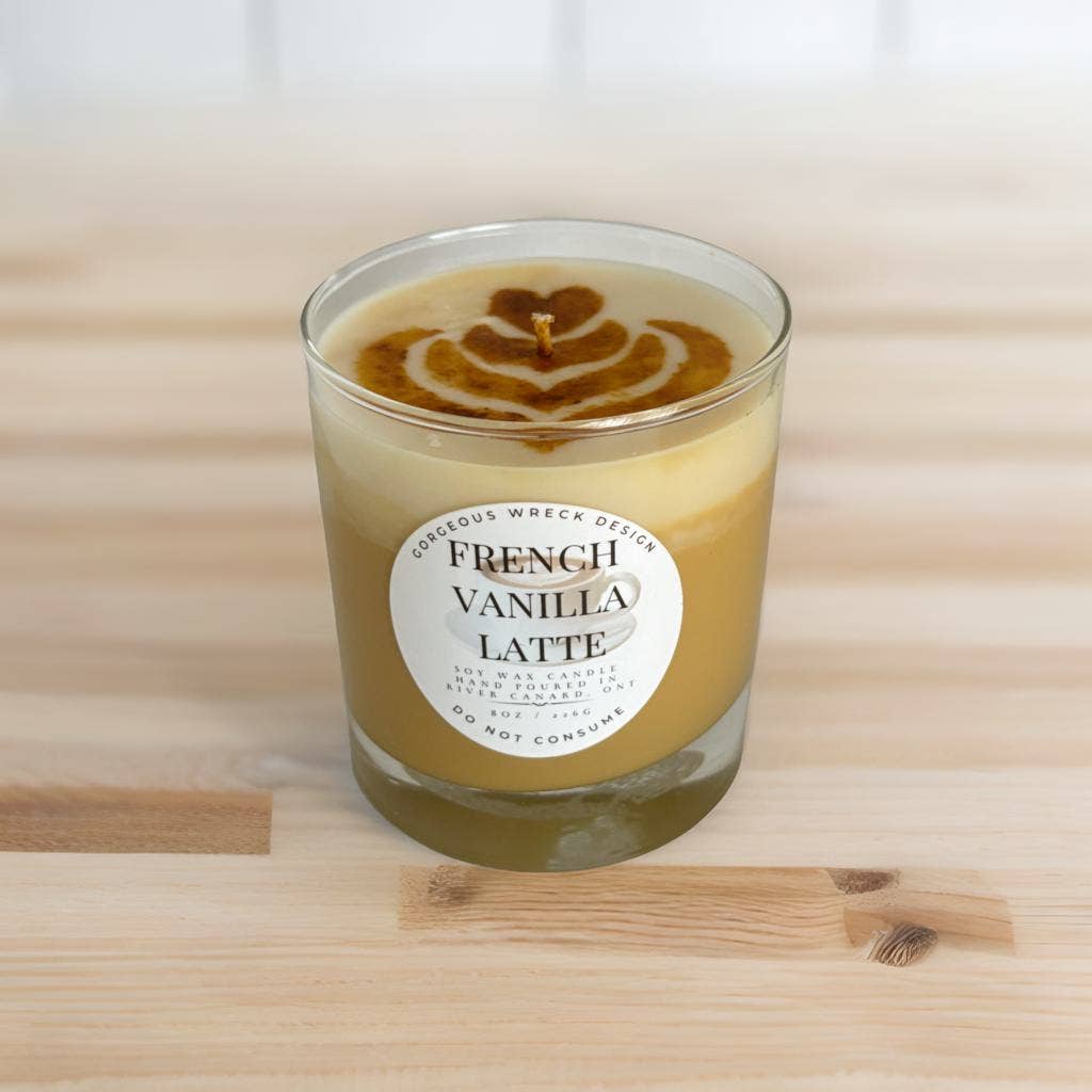 French Vanilla Latte Dessert Candle .