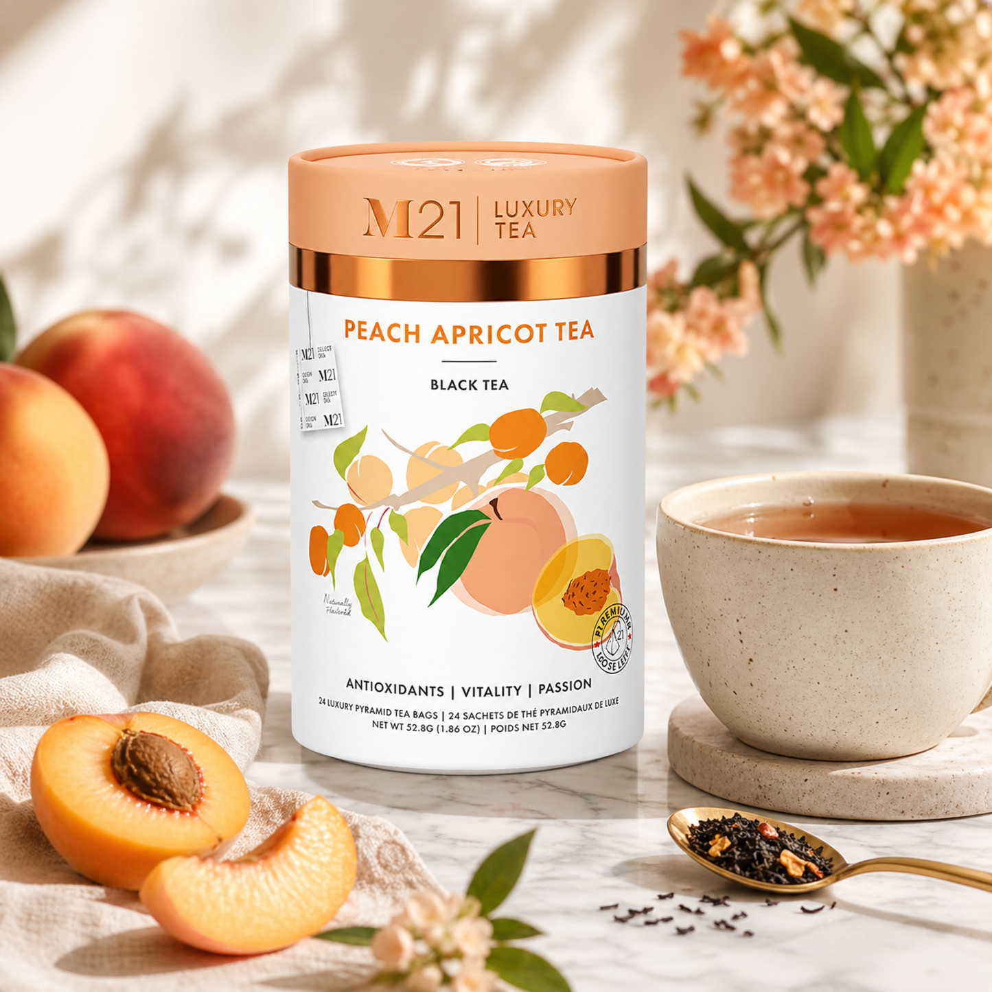 Peach Apricot Luxury Tea | Canadian | 24 Tea Bags