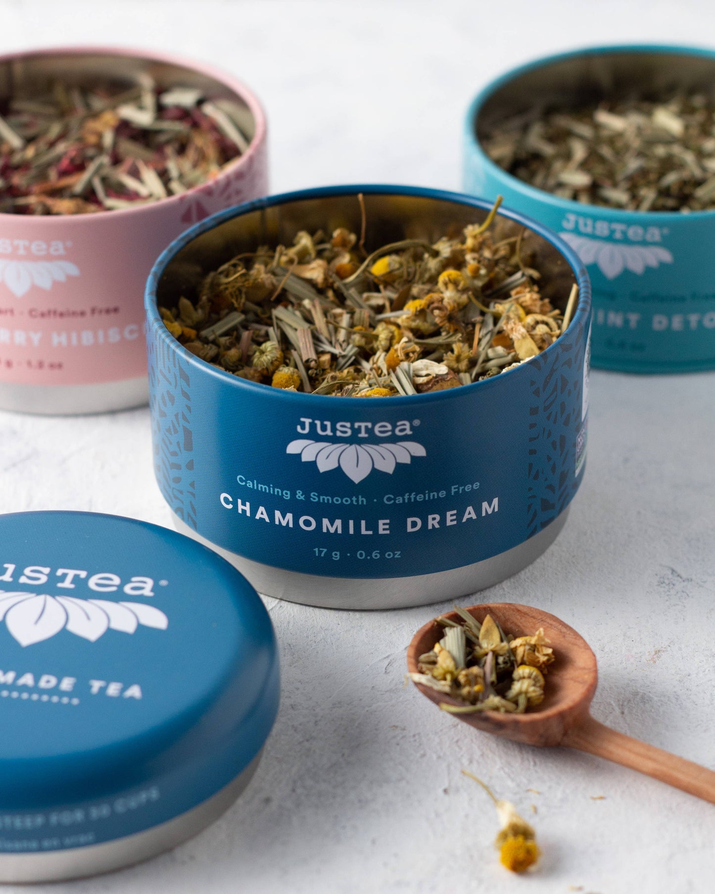 Herbal Tea Trio Tin & Spoon - Organic, Fair-Trade Tea Gift