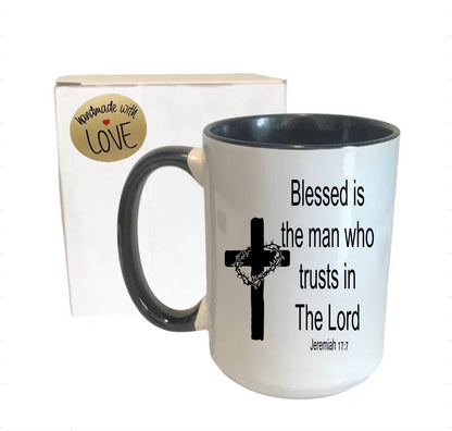 Blessed Is The Man Scripture Mug - Faith, Christian