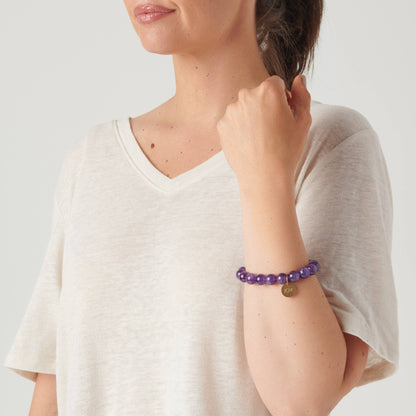 Purple Joy Serenity Stone Bracelet : JOY