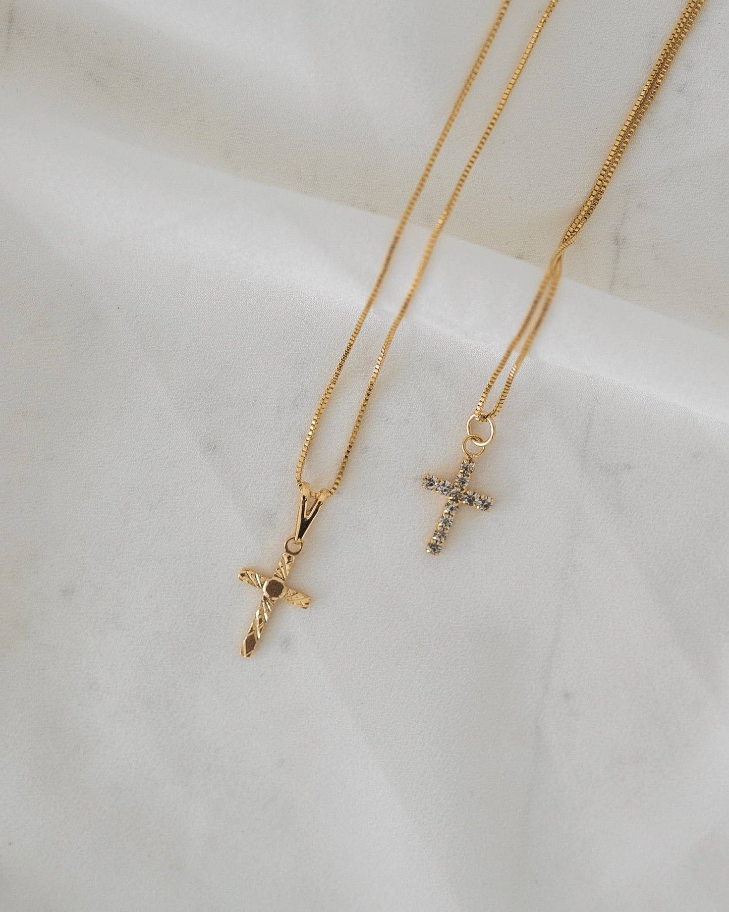 Etched Cross Necklace