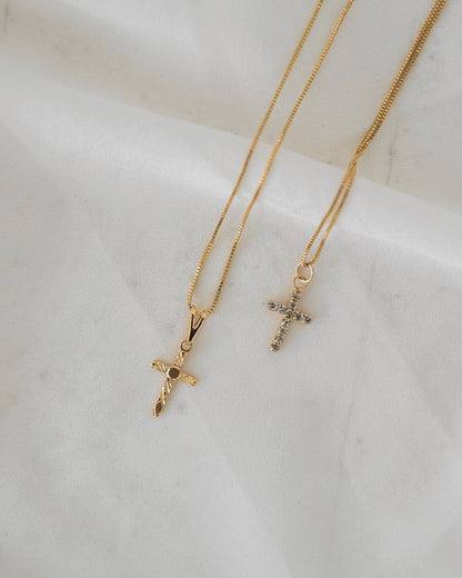 Etched Cross Necklace