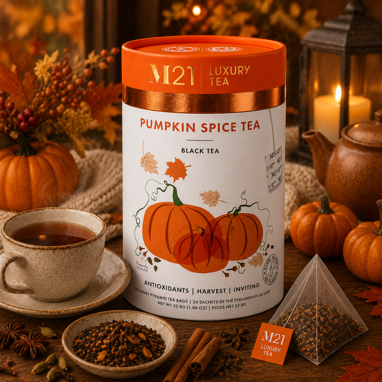 Pumpkin Spice Luxury Black Tea | Canadian | 24 Tea Bags