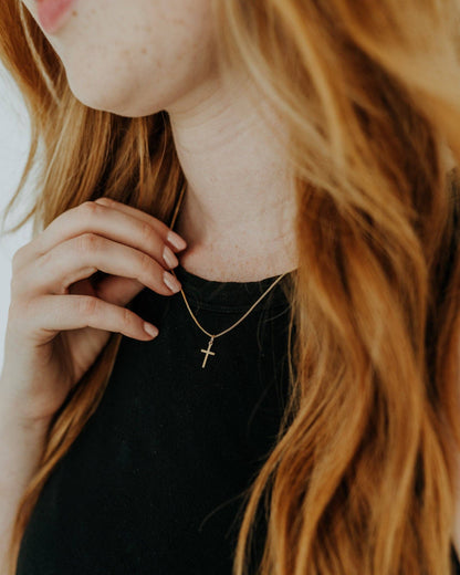Dainty Cross Necklace: 16