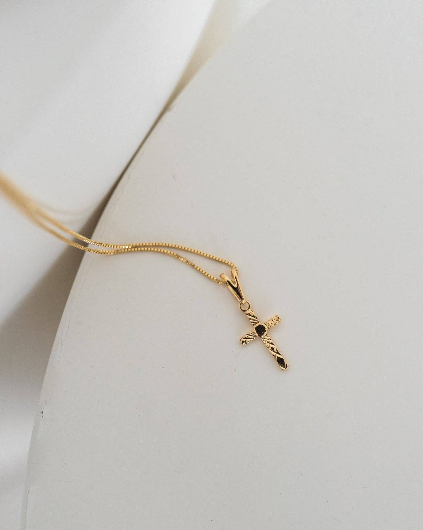 Etched Cross Necklace