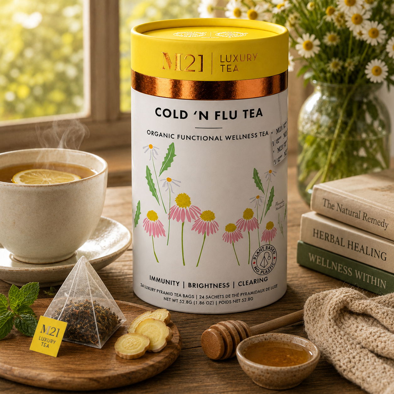 Cold & Flu Luxury Herbal Tea | Organic |  Canadian: Large