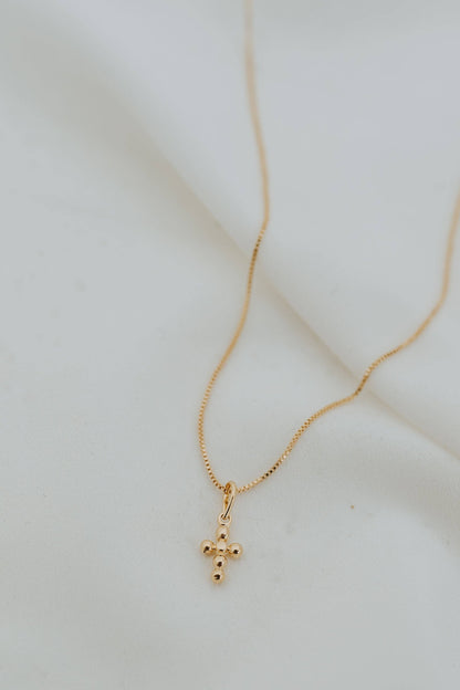 Mini Dot  Cross Necklace: 18
