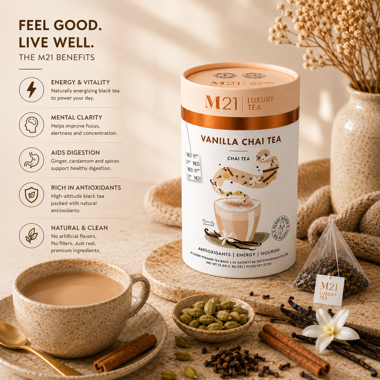 Vanilla Chai Luxury Black Tea | Canadian | 24ct