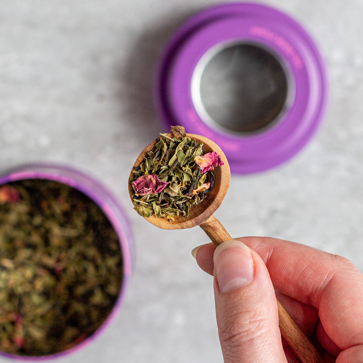 Purple Mint Tin with Spoon - Organic, Fair-Trade, Purple Tea