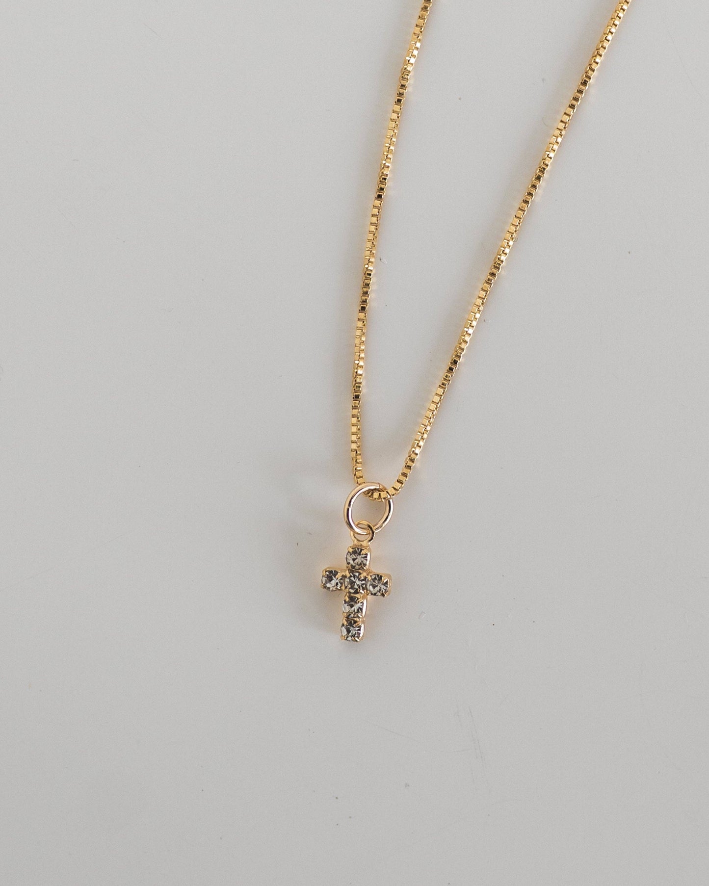 Mini Diamond Cross Necklace: 18