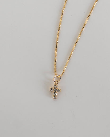 Mini Diamond Cross Necklace: 18