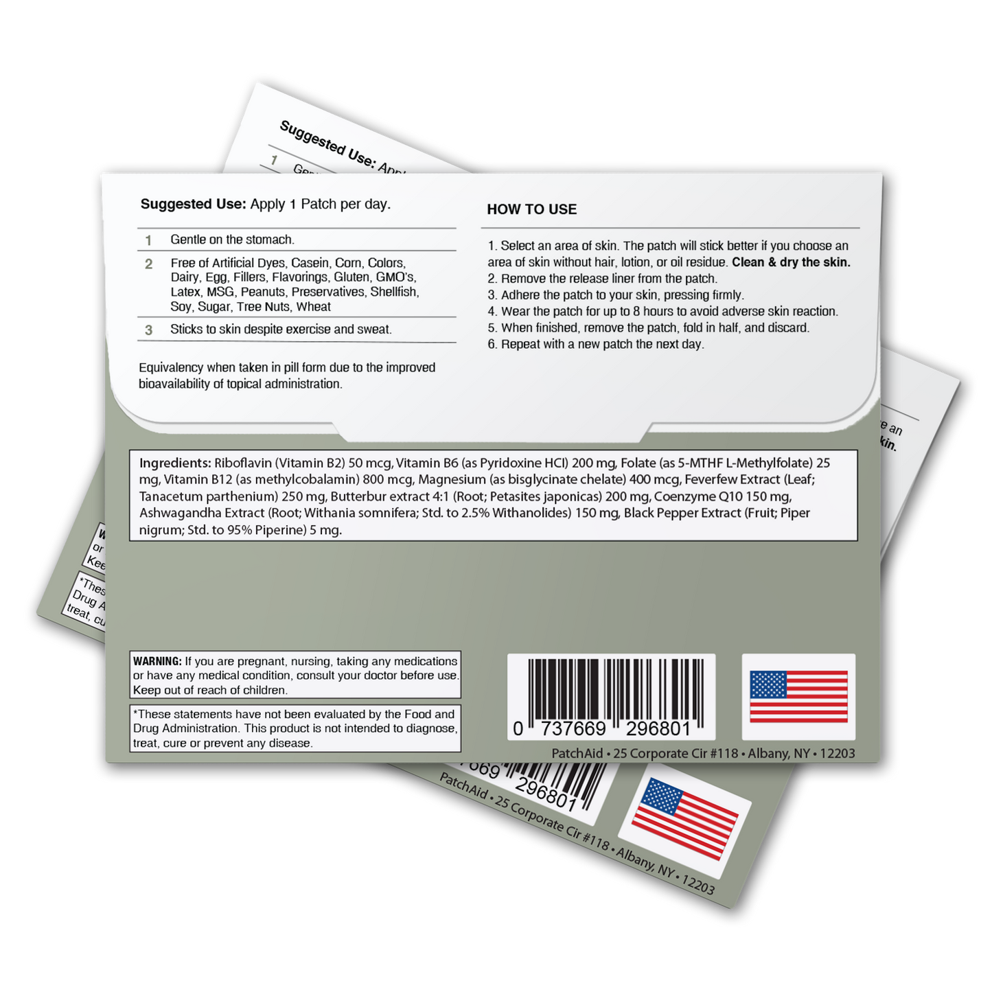 Migraine Relief Patch - Headache Relief & Relaxation Support: 12-Pack with Display Case