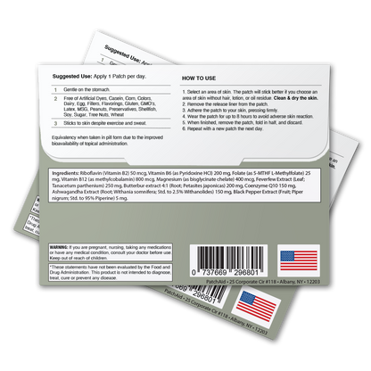 Migraine Relief Patch - Headache Relief & Relaxation Support: 12-Pack with Display Case
