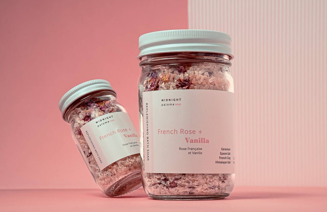 French Rose + Vanilla Replenishing Bath Soak: 12 oz
