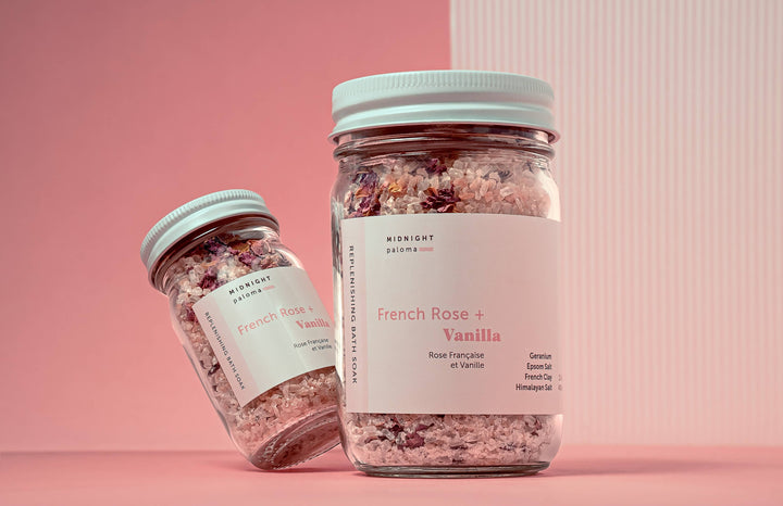 French Rose + Vanilla Replenishing Bath Soak: 12 oz
