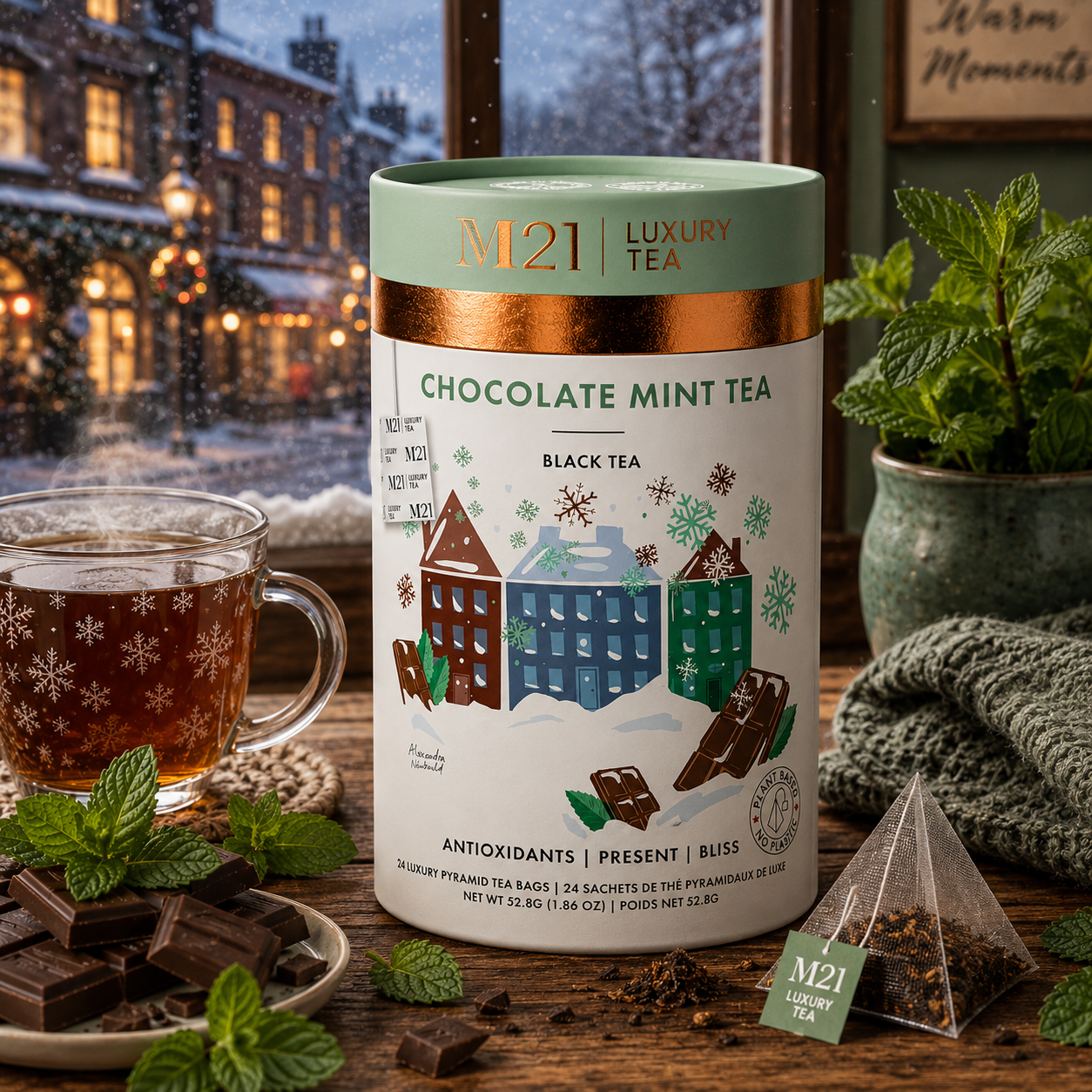 Chocolate Mint Luxury Black Tea | Canadian | 24 Tea Bags