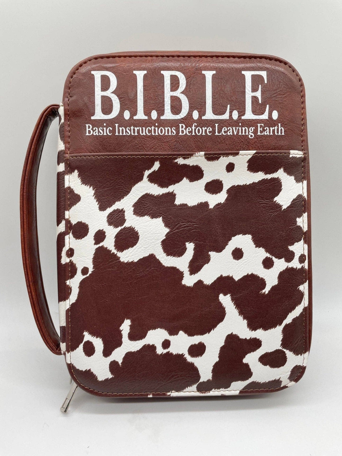 Cow Print Bible Case: Brown