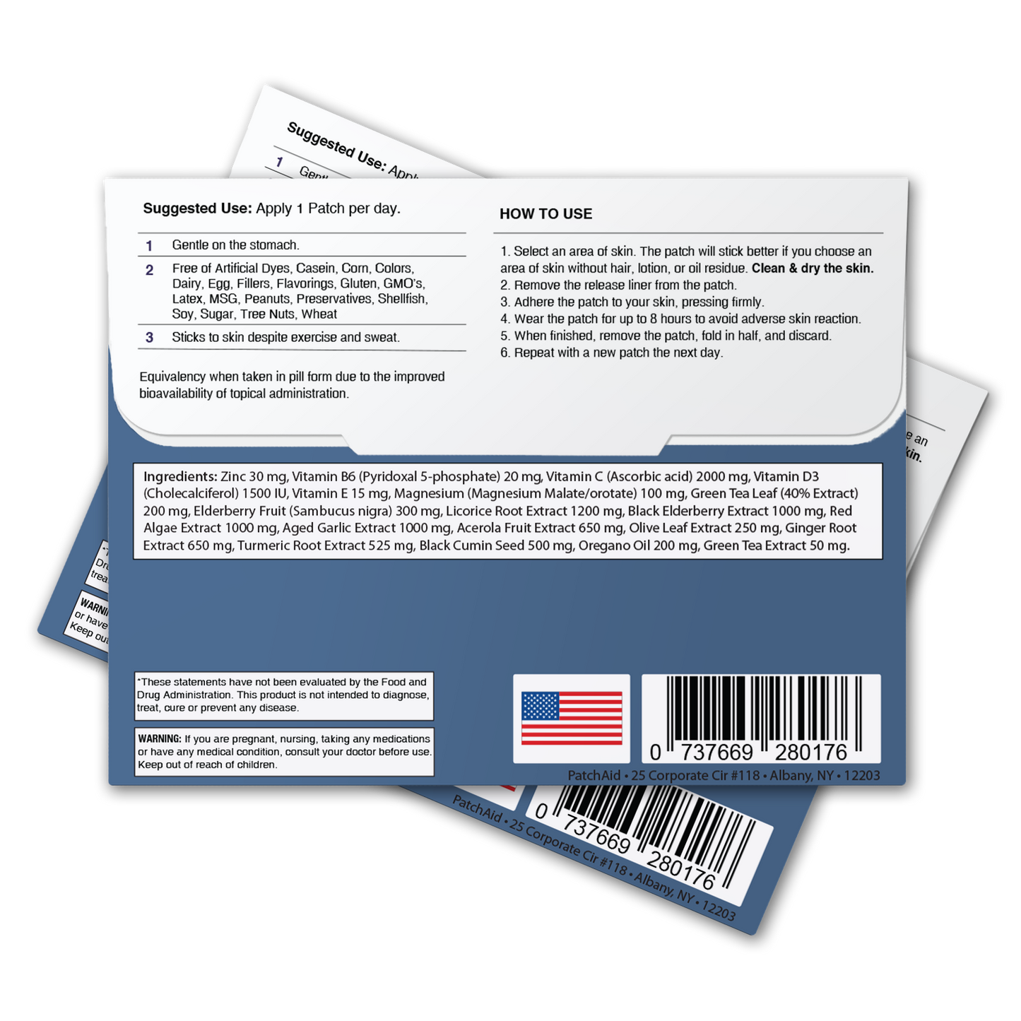 Immune Defense Plus Patch - Immune Support with Zinc & C, D: 12-Pack with Display Case