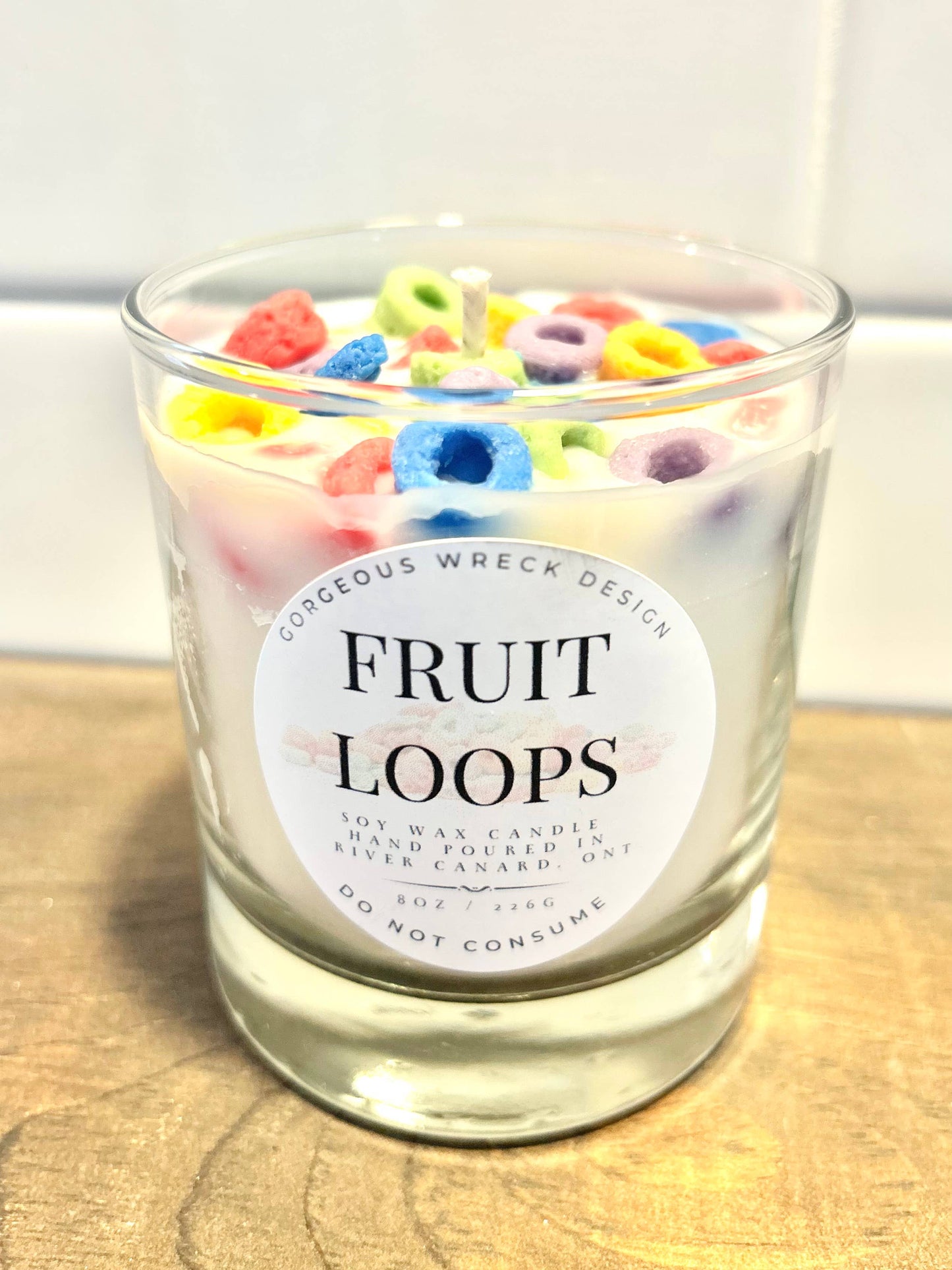 Fruit Loops Dessert Candle