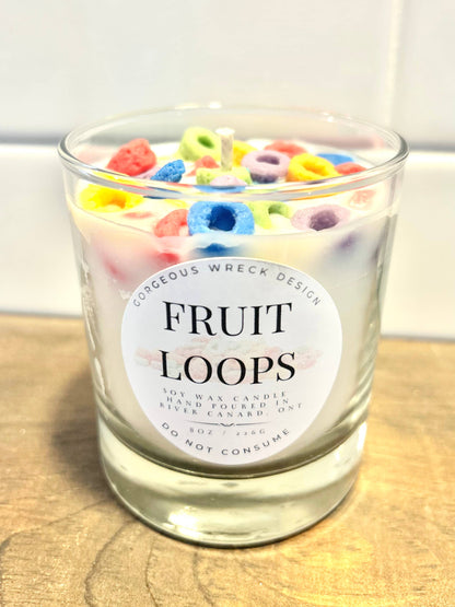 Fruit Loops Dessert Candle